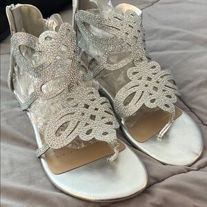 Dream Pairs Silver Rhinestone Sandals